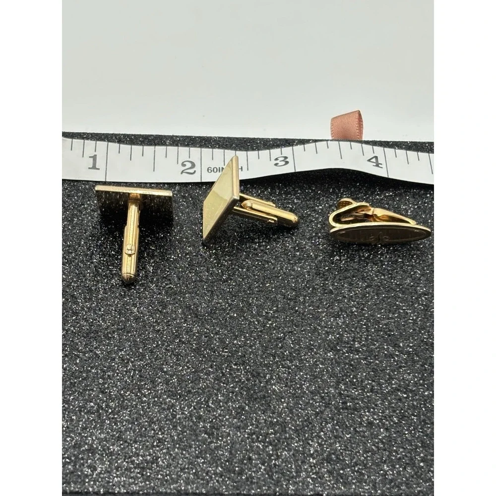 Vintage Swank Gold Tone Cufflinks Mother‎ of Pearl Inlay Mens Formal Wedding
